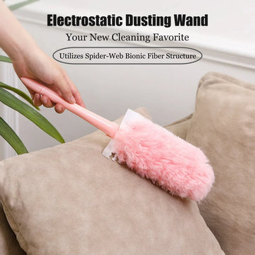 Electrostatic Dusting Wand Kit – Foldable Handle, Extendable Rod + 10 Replaceable Heads