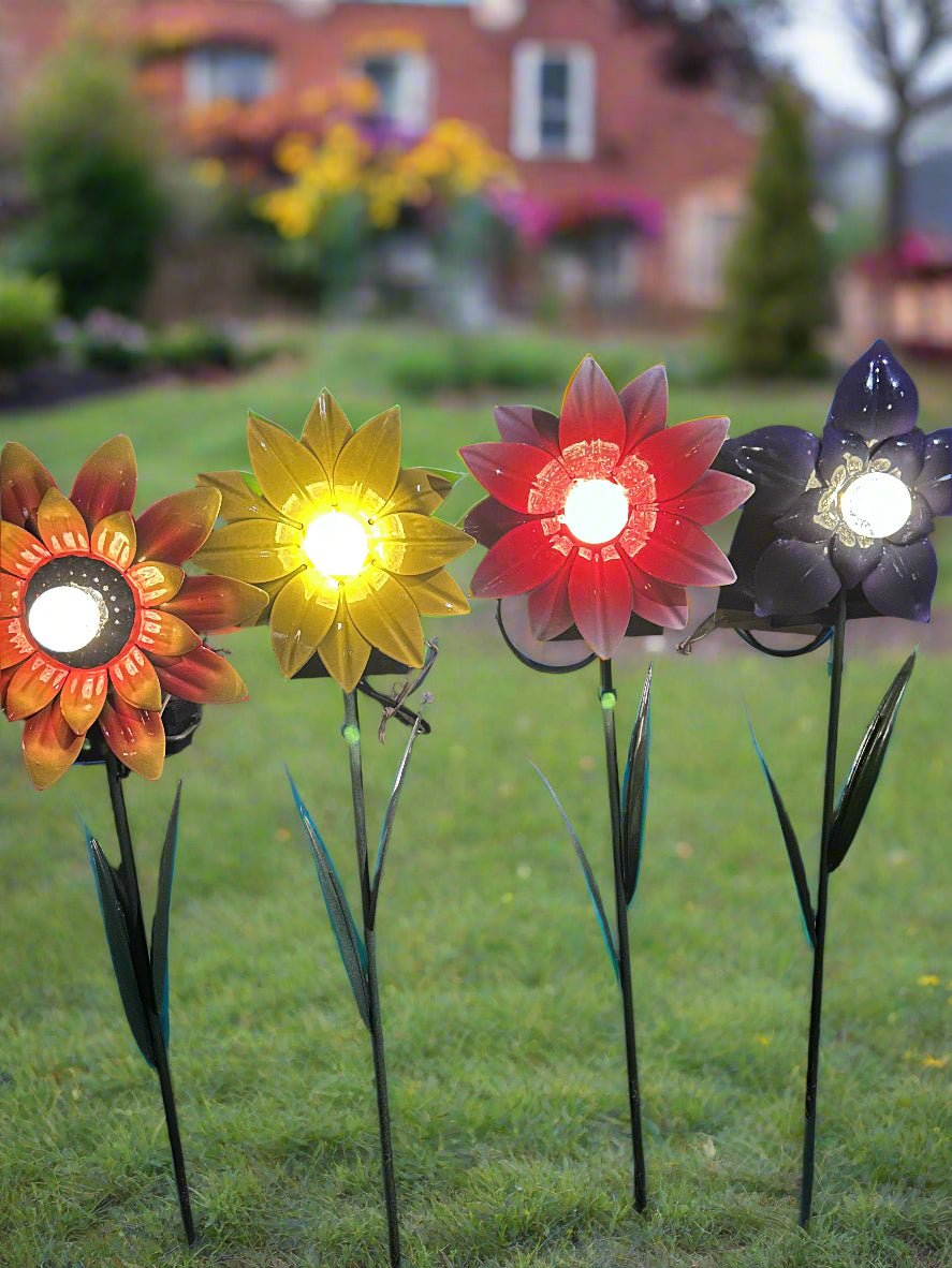 4 Packs Decorative Solar Sunflower Garden Lights for DIY garden&balcony-4 standing packs